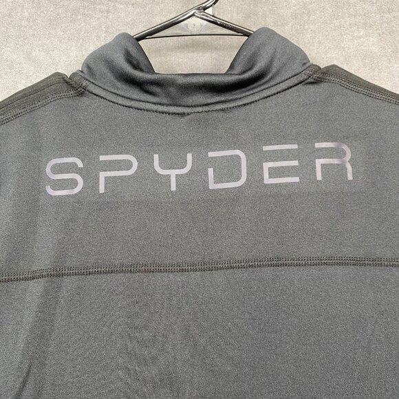 Spyder Mens 1/4 Zip Active Pullover Shirt Size Medium Black Polyester Blend - Picture 4 of 13